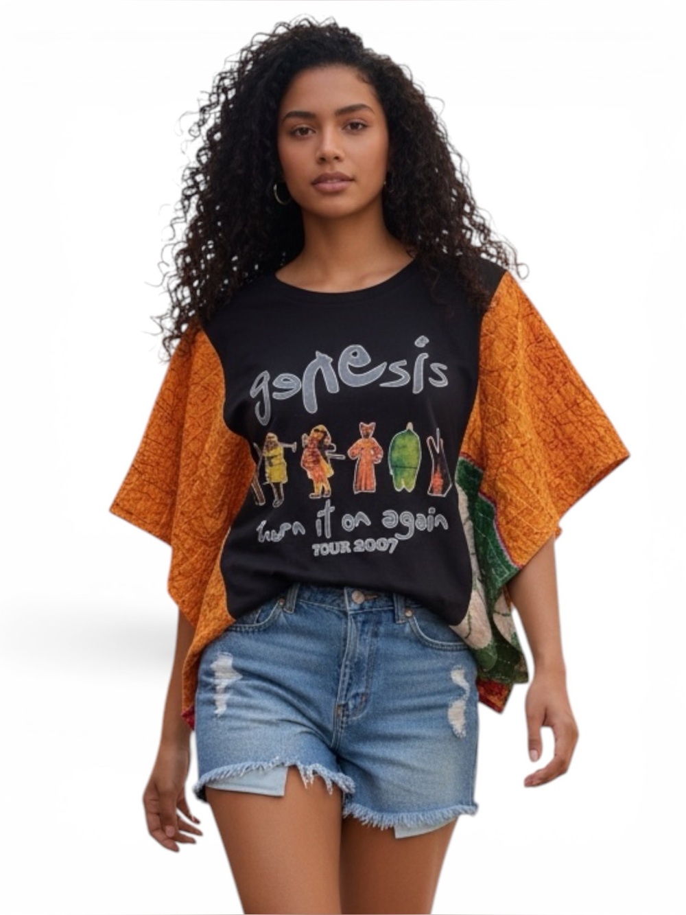 GENESIS Handmade Upcycled Poncho Style Top Oversized Granny D Originals